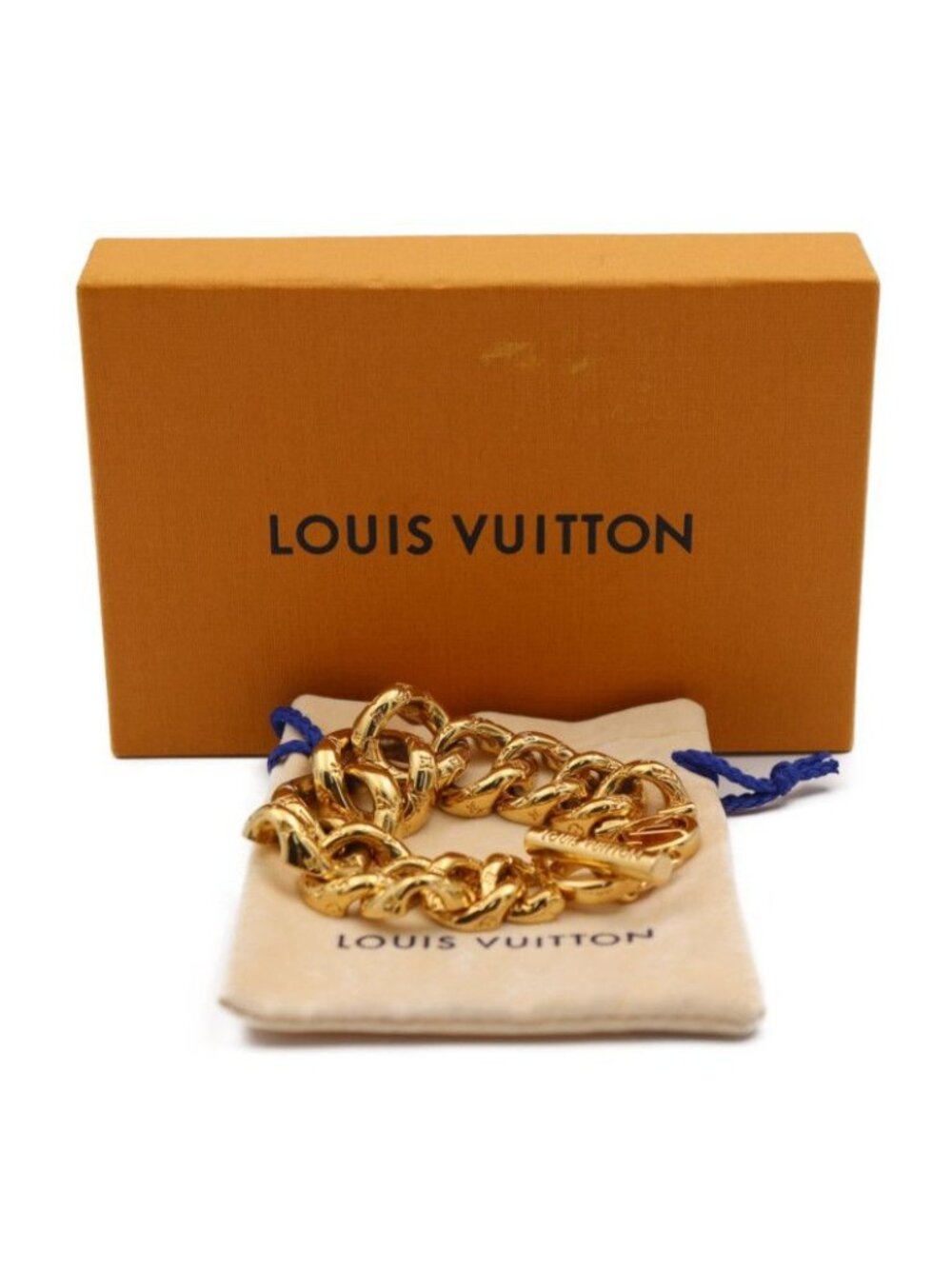 Louis Vuitton Bracelet 2 D Metal Gold Monogram Circle - Picture 10 of 10